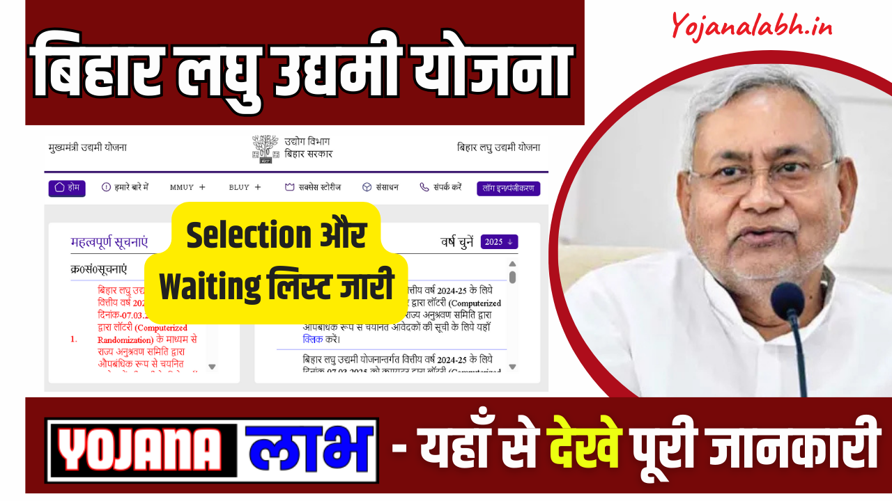 Bihar Laghu Udyami Yojana 2025 Selection List