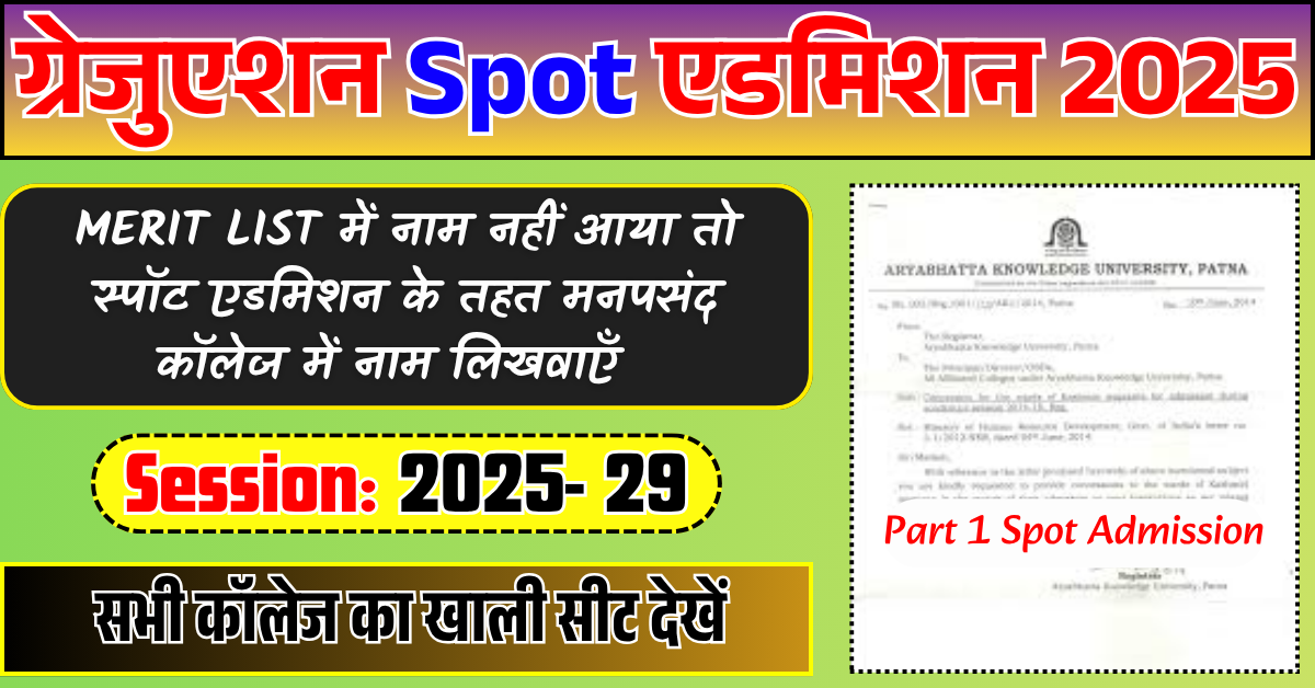Bihar Graduation Spot Admission 2025 Date (B.A/ B.SC/ B.Com)